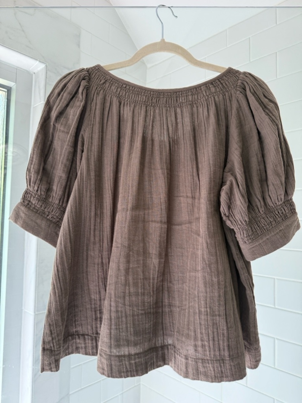 Apiece Apart Organic Cotton Scoop Neck Top - Taupe - Picture 4 of 10